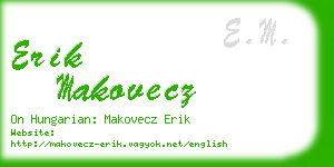 erik makovecz business card